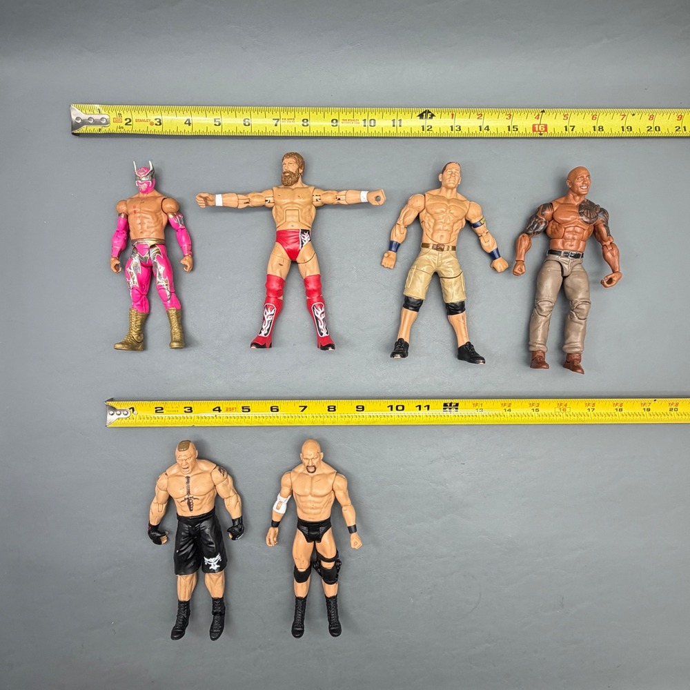 WWE Mattel Action Figure Lot of 6 John Cena The Rock Lesnar Years Vary - Picture 11 of 11